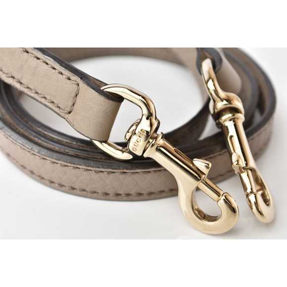 Gucci Soho Interlocking G Tote Shoulder Bag Leather Greige - Picture 11 of 12